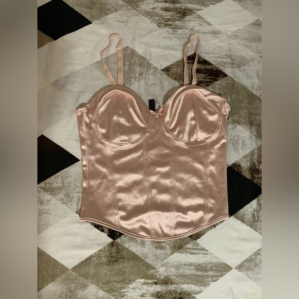 H&M silky pink corset top